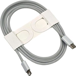 (*) 1.0 Meter (39") Apple Genuine Braided USB-C to Lightning Cable - Silver