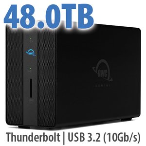 48.0TB OWC Gemini - Thunderbolt (USB-C) Dock and Dual-Drive HDD RAID External Storage Solution