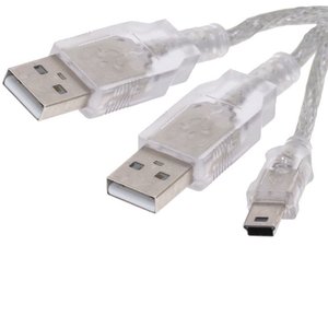 (*) 1.0 Meter (39") USB 2.0 A to USB 2.0 Mini B 5-Pin Cable - Auxiliary USB "Y" Power Design